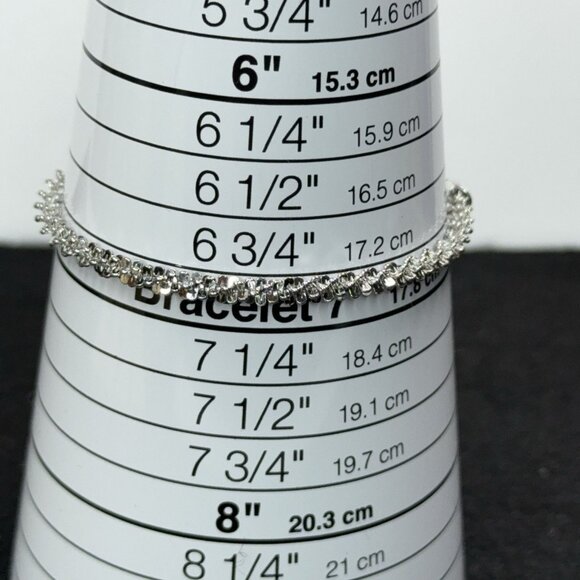 Italian Sterling Silver Bracelet Twisted Textured 7.2g Lobster Closure 6-3/4" - Picture 7 of 8